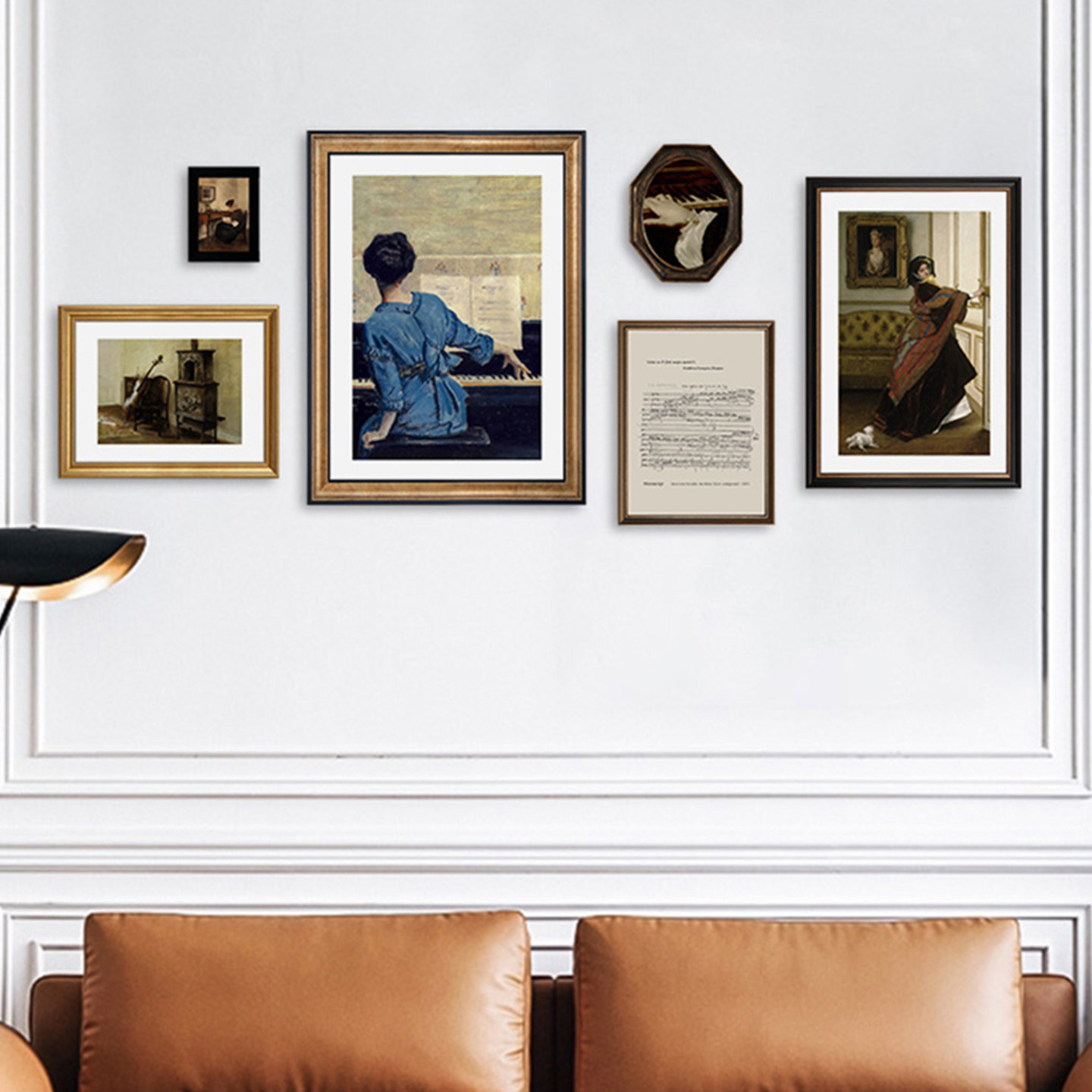 美式复古客厅装饰画人物风景组合墙上挂画卧室书房沙发背景墙壁画,淘宝优惠券,粉丝福利购,淘宝优惠卷