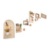 Kindergarten hole board custom-shaped environmental creation stairwell corridor aisle wooden simple decorative wall shelf