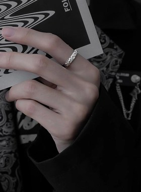 银戒指貔貅招财戒指男女高级感小众单戒时尚个性开口戒K