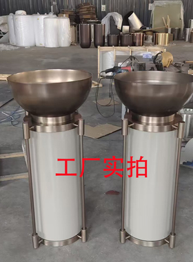 高款花器 售楼部写字楼插花花瓶 金属花盆 仿真花艺花钵定制花缸