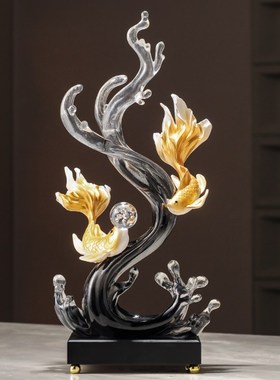 入户玄关钥匙收纳摆件轻奢高档进门客厅酒柜办公室U风生水起装饰