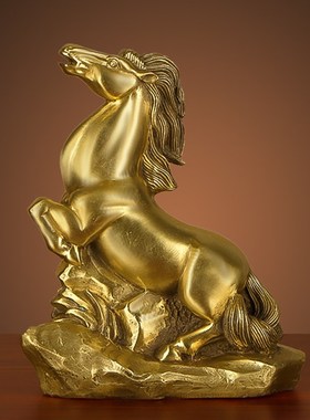 纯铜马摆件十二生肖马招财马到成功中式家居风水装饰办公室工艺品