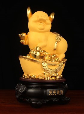金猪摆件招财十二生肖猪家居工艺品创意吉祥物客厅酒柜桌面装饰品