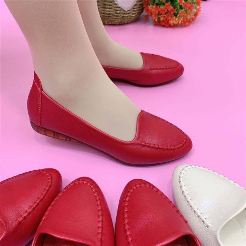 2021年新款平跟女鞋皮鞋工作鞋C孕妇软底不累脚豆豆鞋春秋防滑单,淘宝优惠券,粉丝福利购,淘宝优惠卷