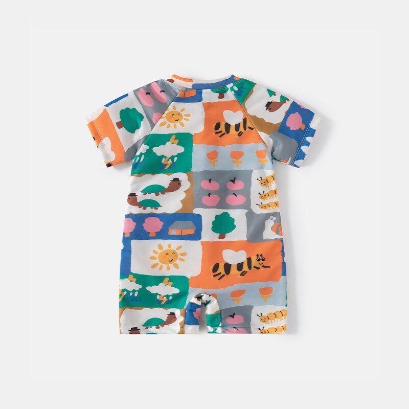 男童泳衣夏季2025新款男宝宝连体泳装薄款儿童可爱卡X通海边游泳,淘宝优惠券,粉丝福利购,淘宝优惠卷