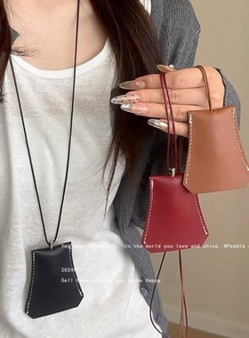 长款挂脖磁吸皮革墨镜挂绳项链女户外便携多功能眼镜夹旅行配饰