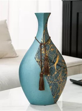 新中式陶瓷花瓶高级感复古花器客厅样板间玄关电视柜桌面装饰摆件