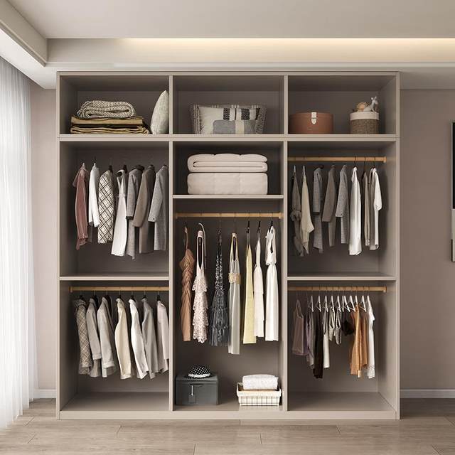 Wardrobe Home Bedroom Solid Wood Rental Cabinet Customized Children's Furniture Free Installation Storage Large Wardrobe New Style