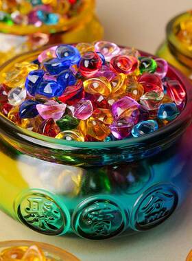 金黄色琉璃聚宝盆摆件金元宝存钱罐家居办公桌面摆设开业乔迁礼品