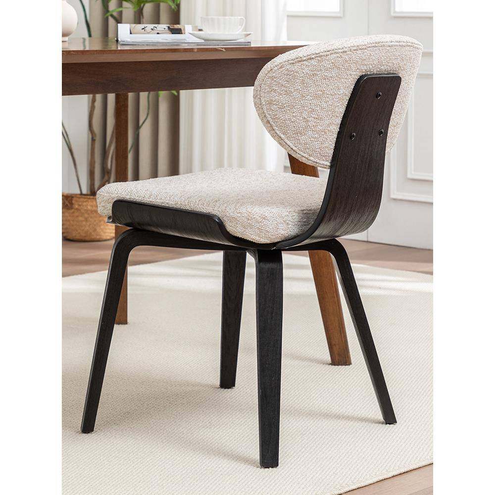 轻奢中古极简风实木餐椅家用意式小户型单人休闲沙发椅餐桌椅子,淘宝优惠券,粉丝福利购,淘宝优惠卷