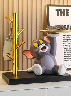 可爱汤姆猫钥匙收纳玄关创意摆件入户鞋柜装饰品乔迁新居礼物家居