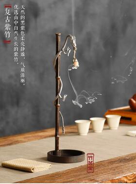 紫竹龙挂香古锡镀金龙挂香插香薰炉线香盘龙挂倒挂香座茶空间摆件