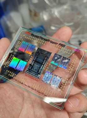 AMD 线程撕裂者3995wx CPU晶圆核心摆件收藏硅片半导体电脑