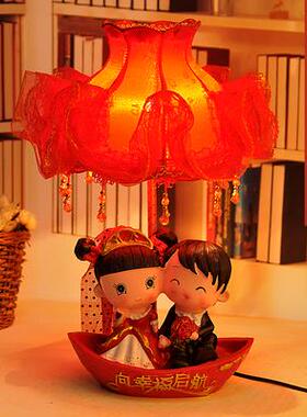 创意结婚台灯陪嫁灯用品婚房床头红色一对喜庆新婚送新人婚庆礼物