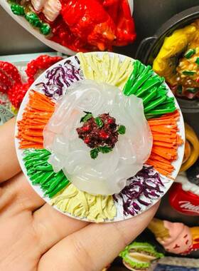 东北蔬菜冰箱磁铁创意特色模拟食品小吃锅包裹肉磁铁首饰装饰冰箱