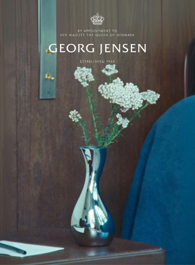 新婚礼物【新品】GeorgJensen乔治杰生弧影花瓶摆件客厅插花轻奢