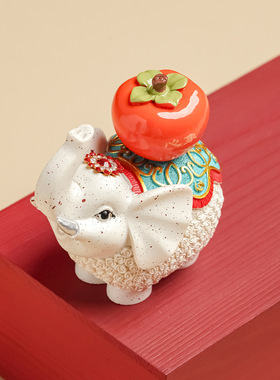 稀缺质感国潮创意白象摆件心象事成中式招财茶宠茶玩可爱家居