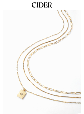 CIDER长方形吊坠叠戴项链115001450