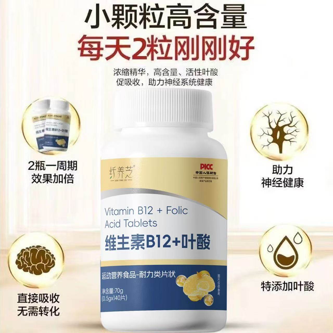 纤养芝维生素叶酸b12修复营养神经b12损伤甲钴胺,淘宝优惠券,粉丝福利购,淘宝优惠卷