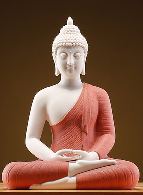 陶瓷佛像新中式客厅开业装饰品佛堂摆件摆设玄关茶室客厅装饰品