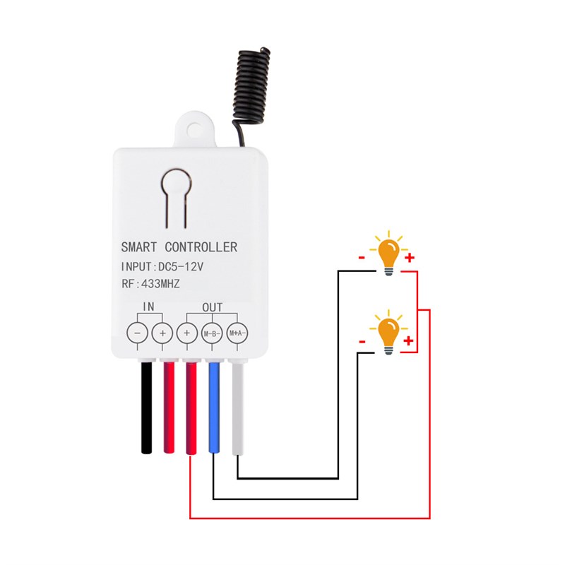 无线遥控开关 直流DC9V12V24V两路输入门禁电机正反转控制接收器 - 图0
