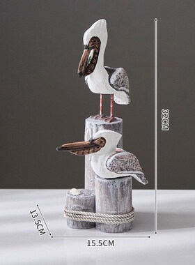 实木树桩鸟地中海家居装饰木制工艺品摆设木雕工艺品家居饰品摆件