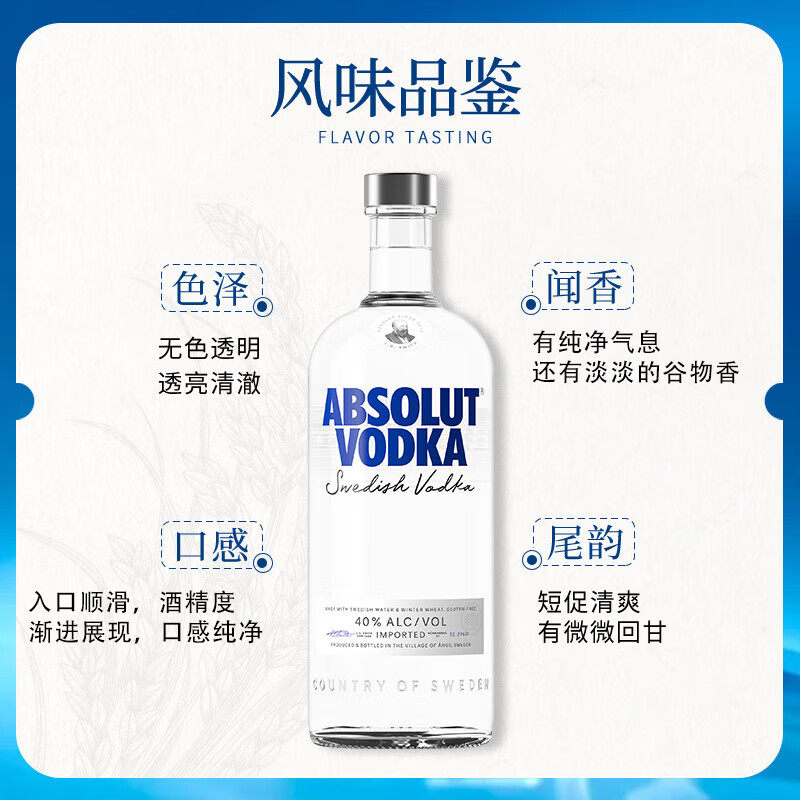 ABSOLUT/绝对伏特加原味 1000ML 原瓶进口洋酒 调酒鸡尾酒,淘宝优惠券,粉丝福利购,淘宝优惠卷