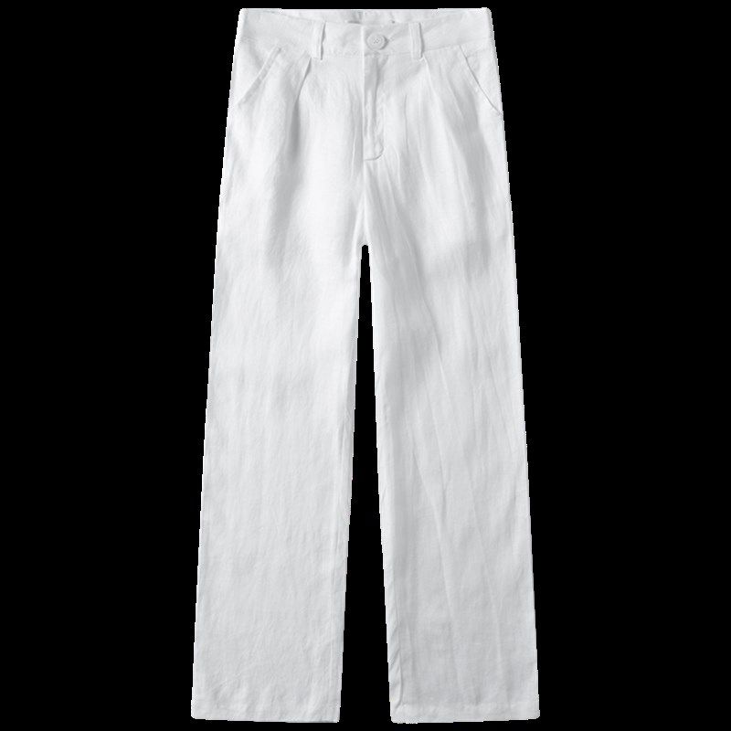 2021新款夏装亚麻白色长裤子 棉麻阔腿裤休闲裤宽松显瘦西裤女,淘宝优惠券,粉丝福利购,淘宝优惠卷