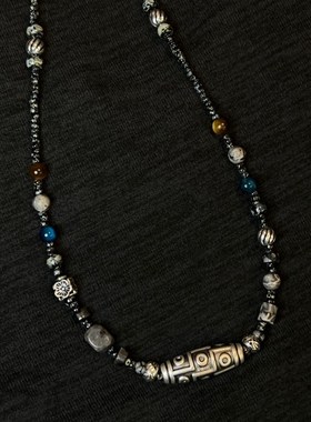 藏式项链新中式天珠造型民族古风手工串珠复古小众设计感锁骨链潮