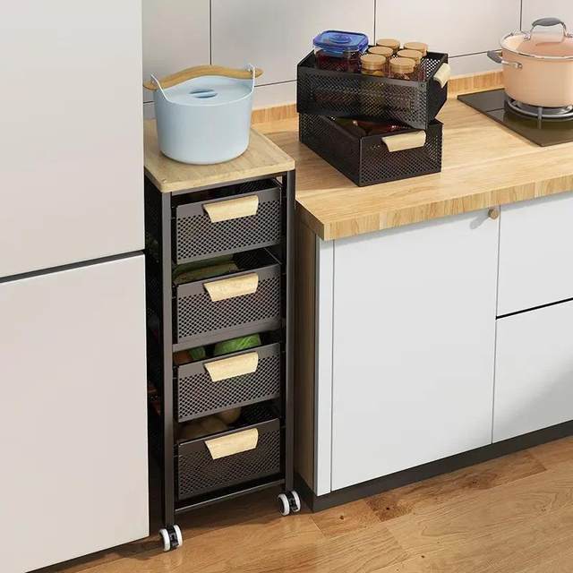 Household storage rack floor-standing trolley multi-layer kitchen supplies storage rack fruits and vegetables seasonings storage rack