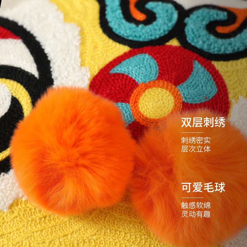 中式国潮3D醒狮抱枕喜r庆卧室床头靠垫客厅沙发靠枕活动节日结婚 - 图1