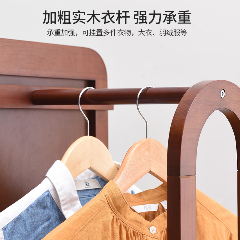 家逸实木穿衣镜落地镜全身镜柜家用挂衣架一体卧室镜子旋转试衣镜 - 图3