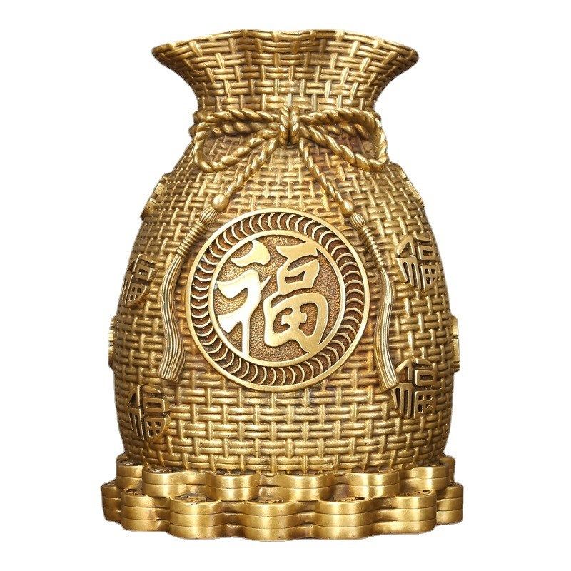 黄铜聚宝盆钱袋存钱罐办公室家居工艺品,淘宝优惠券,粉丝福利购,淘宝优惠卷