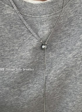 珍珠锆石流苏钛钢项链女夏天轻奢小众高级感配饰冷淡风装饰锁骨链