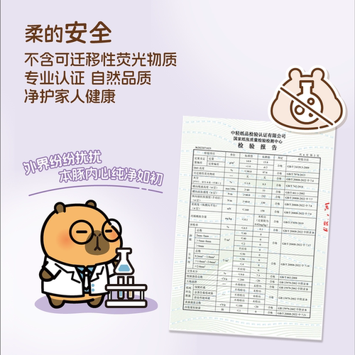 清风大包卡皮巴拉抽纸M码2包4层加厚卫生纸面巾纸家用学生装 - 图0