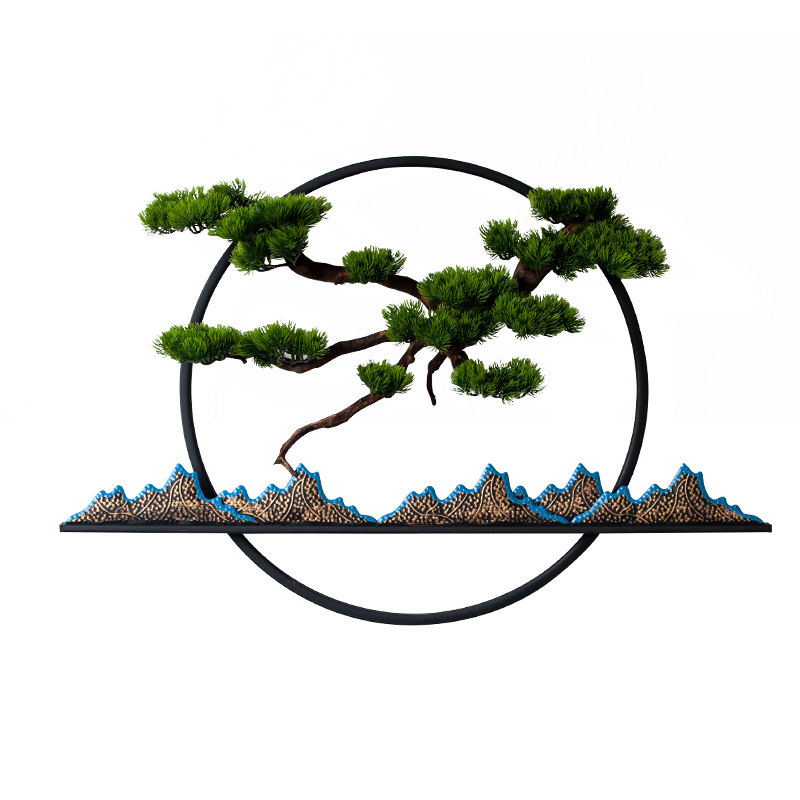 新中式装饰画客l厅玄关茶室背景墙装饰品铁艺迎客松壁饰,淘宝优惠券,粉丝福利购,淘宝优惠卷