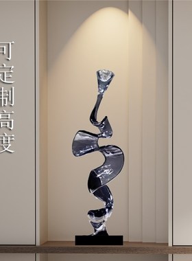 抽象透明雕塑玄关摆件酒店大堂样板间客厅简约现代家居装饰工艺品