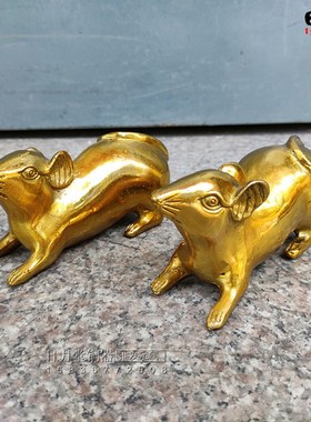 黄铜纯铜老鼠大号光面铜十二生肖鼠金钱鼠大硕鼠.财摆件招财