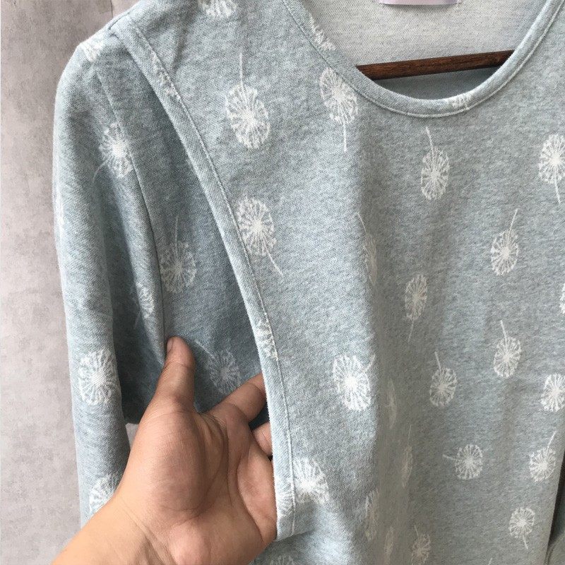 纯棉孕妇秋衣秋冬加厚打底喂奶睡衣哺乳上衣月子舒绒提花保暖全棉,淘宝优惠券,粉丝福利购,淘宝优惠卷