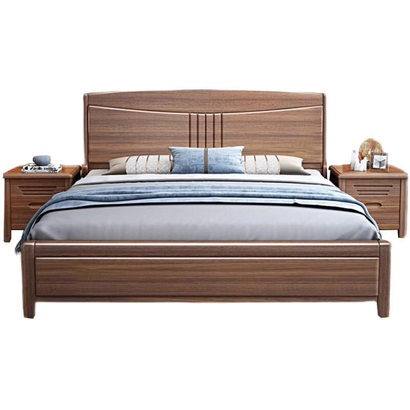 胡桃木实木床约双人床中式全实木床1.8米主卧大床高箱储物,淘宝优惠券,粉丝福利购,淘宝优惠卷