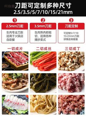切肉机商用电动切丝切鲜肉片机家用全自动切菜绞肉切块不锈麦太保