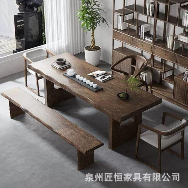 实木大板茶台公室酒店新中式茶桌全套简约家用阳台原木泡茶桌子,淘宝优惠券,粉丝福利购,淘宝优惠卷