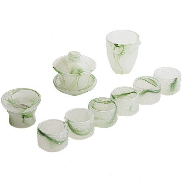 扳指杯琉璃茶具套装家用功夫盖碗泡茶整套公送礼商务档礼品,淘宝优惠券,粉丝福利购,淘宝优惠卷