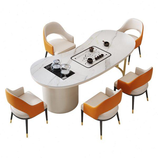 岩板茶桌椅组合现简约轻奢家用阳台小茶台泡茶桌公室一桌五椅,淘宝优惠券,粉丝福利购,淘宝优惠卷