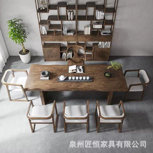 实木大板茶台公室酒店新中式茶桌全套简约家用阳台原木泡茶桌子,淘宝优惠券,粉丝福利购,淘宝优惠卷