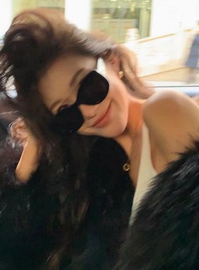 韩版气质黑色遮阳墨镜女潮圆脸大框级感街拍网红防晒太阳眼镜男