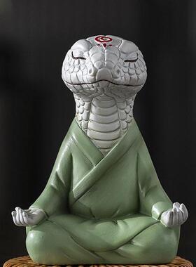 源头工厂发本命年禅意蛇摆件桌面招财车载装饰送礼物蟒蛇吉祥物