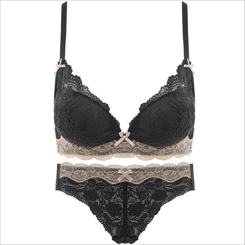 fff性感内衣女小胸聚拢上托调整型收副乳无钢圈舒适蕾丝文胸罩套 - 图3