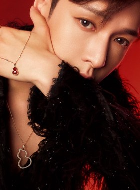 麒麟张艺兴王楚钦同款镂空葫芦项链镀金镶嵌锆石wulu系列中号吊坠