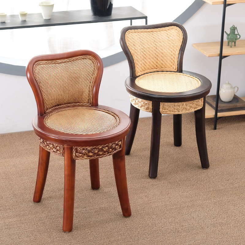 藤椅单人藤编椅子靠背椅休闲椅家用小椅子凳子圆凳矮凳编织滕靠椅,淘宝优惠券,粉丝福利购,淘宝优惠卷